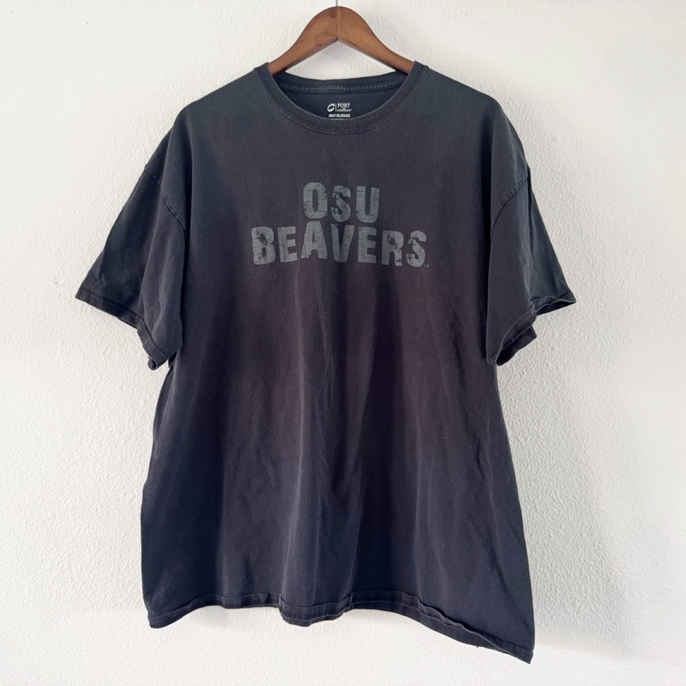 OSU Beavers 100% Cotton Black Short Sleeve Crew Neck Tee 2XL Mens Casual